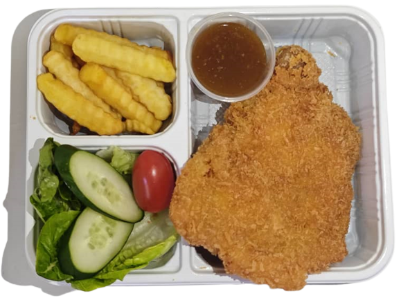 Fried Chicken Chop & Chips 炸鸡排薯条套餐